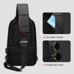 Unisex body Bag Σακίδιο Πλάτης , Θύρα USB, Αντικλεπτικό Ozuko 9078. Γκρι/Μαύρο